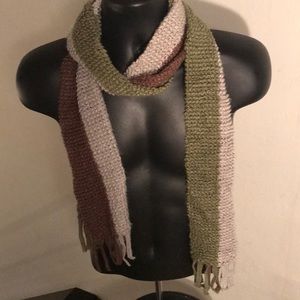 Green, brown, grey scarf